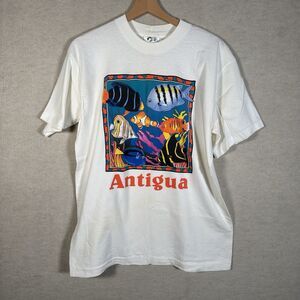 Vintage Princess Cruises Antigua Ocean Tropical Fish White T-shirt Men’s Large